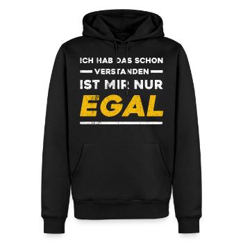 Ich Hab Das Schon Verstanden Ist Mir Nur Egal - Männer Premium Bio Hoodie - Schwarz - Vorne - Nico (187cm)