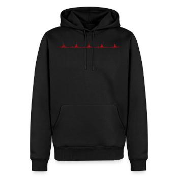 BPM Barrer (Beats für Minutenmusik) - Männer Premium Bio Hoodie - Schwarz - Vorne - Nico (187cm)