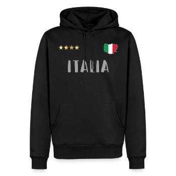 Maillot de football avec coeur - Sweat à capuche Premium bio Homme - noir - Devant - Nico (187cm)