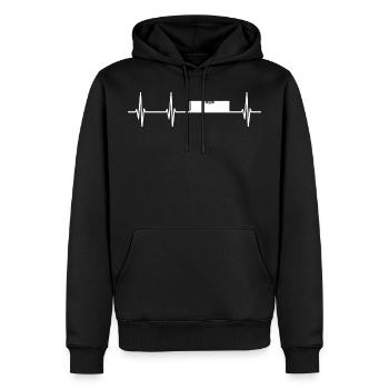 Heartbeat Spirit Level Balance - Men’s Premium Organic Hoodie - black - Front - Nico (187cm)
