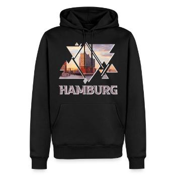 Hambourg Allemagne Elbphilharmonie Hafen Skyline - Sweat à capuche Premium bio Homme - noir - Devant - Nico (187cm)