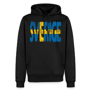 Drapeau suédois Suède Scandinavie - Sweat à capuche Premium bio Homme - noir - Devant - Nico (187cm)