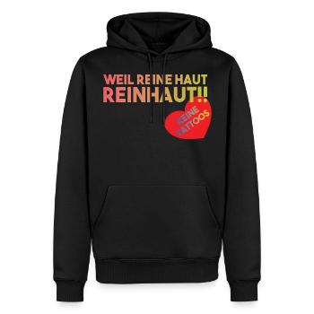 Keine Tattoos - Tattoofrei Design Reine Haut - Männer Premium Bio Hoodie - Schwarz - Vorne - Nico (187cm)