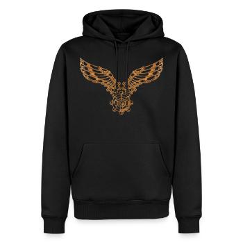 Steampunk Gold Flügel Zahnrad Vintage - Männer Premium Bio Hoodie - Schwarz - Vorne - Nico (187cm)