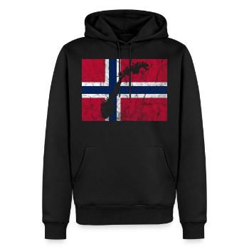 Norwegen Norwegische Flagge Umriss Skandinavien - Männer Premium Bio Hoodie - Schwarz - Vorne - Nico (187cm)