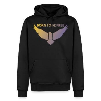 Born to be free - Geschenkidee zum Geburtstag - Männer Premium Bio Hoodie - Schwarz - Vorne - Nico (187cm)