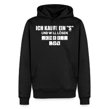Anti Schalke ich kaufe ein S - lustiges Geschenk - Männer Premium Bio Hoodie - Schwarz - Vorne - Nico (187cm)