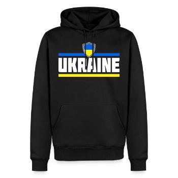 Drapeau drapeau Ukraine Football - Sweat à capuche Premium bio Homme - noir - Devant - Nico (187cm)