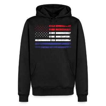 Pays-Bas États-Unis Amérique Drapeau Drapeau Racines Sport - Sweat à capuche Premium bio Homme - noir - Devant - Nico (187cm)