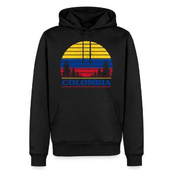 Kolumbien - Männer Premium Bio Hoodie - Schwarz - Vorne - Nico (187cm)
