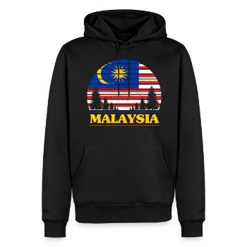 Malaysia - Männer Premium Bio Hoodie - Schwarz - Vorne - Nico (187cm)