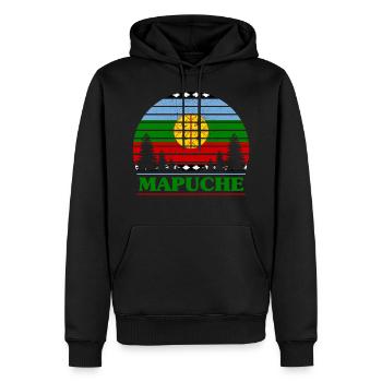 Mapuche - Männer Premium Bio Hoodie - Schwarz - Vorne - Nico (187cm)