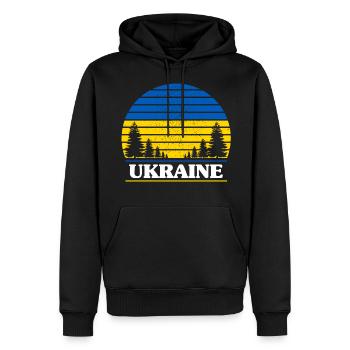 Ukraine - Men’s Premium Organic Hoodie - black - Front - Nico (187cm)
