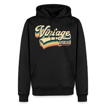 Vintage 1966 Jahrgang 55. Geburtstag Geschenk - Männer Premium Bio Hoodie - Schwarz - Vorne - Nico (187cm)