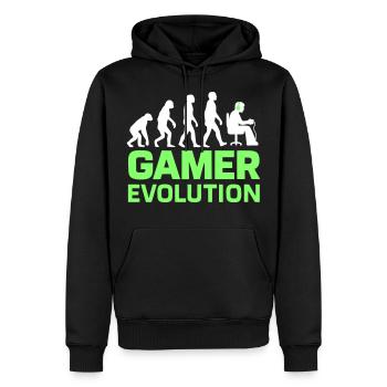 Gamer Evolution Gaming Geek - Männer Premium Bio Hoodie - Schwarz - Vorne - Nico (187cm)