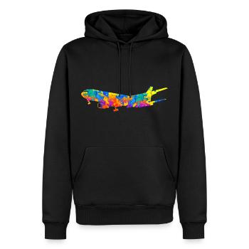 Flugzeug Flugzeuge Geschenk - Männer Premium Bio Hoodie - Schwarz - Vorne - Nico (187cm)