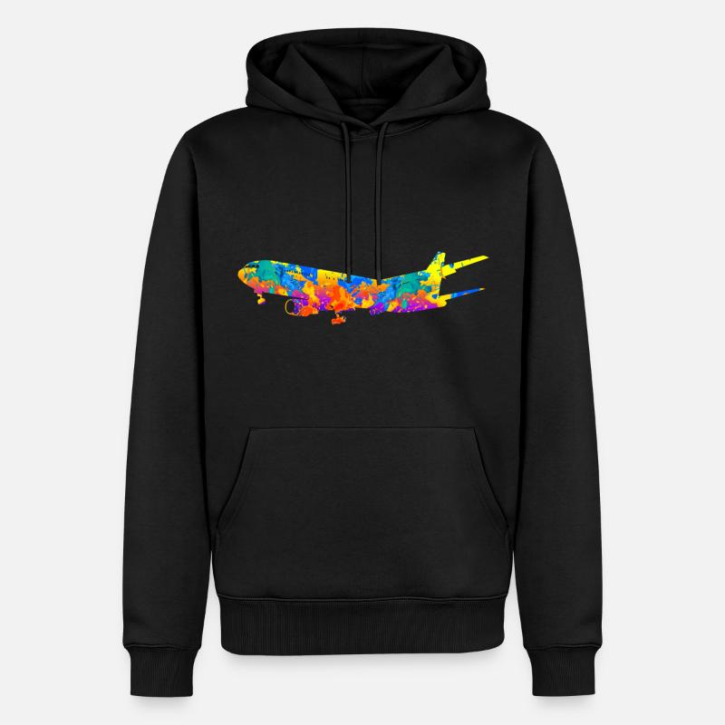 Flugzeug Flugzeuge Geschenk - Männer Premium Bio Hoodie - Schwarz