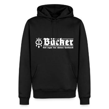 Bäcker Zunftzeichen Handwerk - Männer Premium Bio Hoodie - Schwarz - Vorne - Nico (187cm)