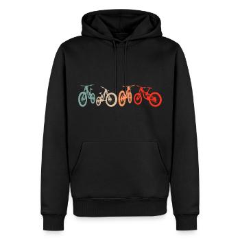 Mountain Bike Bike MTB Mountainbiker Downhill - Men’s Premium Organic Hoodie - black - Front - Nico (187cm)