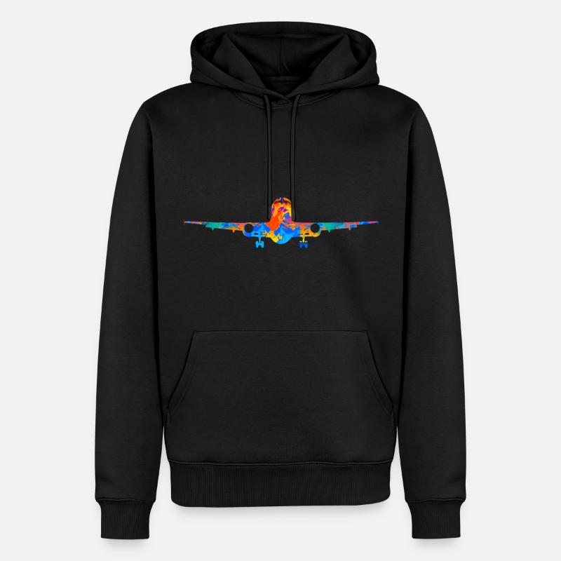 Flugzeug Flugzeuge Geschenk - Männer Premium Bio Hoodie - Schwarz