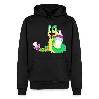 Lait pour biberon Snake - Sweat à capuche Premium bio Homme - noir - Devant - Nico (187cm)