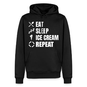 Eat Sleep Ice Cream Repeat - Männer Premium Bio Hoodie - Schwarz - Vorne - Nico (187cm)