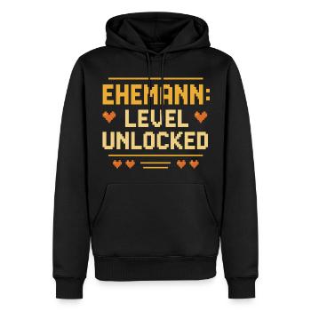 Ehemann Level Unlocked Gamer Lustig Heirat Liebe - Männer Premium Bio Hoodie - Schwarz - Vorne - Nico (187cm)