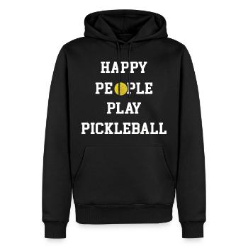 Des gens heureux jouent au pickleball - Sweat à capuche Premium bio Homme - noir - Devant - Nico (187cm)