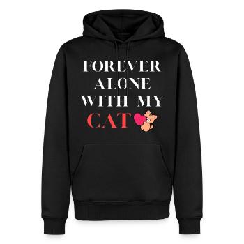 Für immer allein mit meiner Katze - Männer Premium Bio Hoodie - Schwarz - Vorne - Nico (187cm)