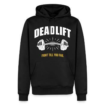Deadlift Krafttraining Powerlifting Gym Motivation - Männer Premium Bio Hoodie - Schwarz - Vorne - Nico (187cm)