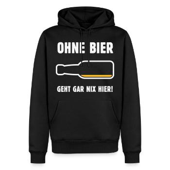 Ohne Bier Geht Gar Nix Hier! (Bierchen / NEG 2C) - Männer Premium Bio Hoodie - Schwarz - Vorne - Nico (187cm)