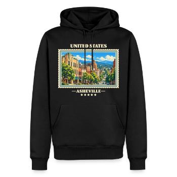 Vereinigte Staaten Asheville Vintage Reisemarke - Männer Premium Bio Hoodie - Schwarz - Vorne - Nico (187cm)
