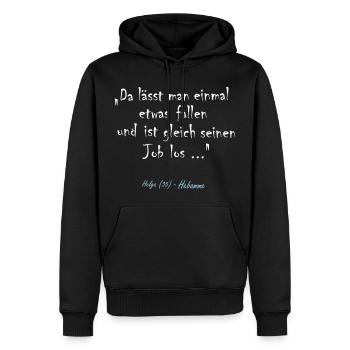 Hebamme Job - Männer Premium Bio Hoodie - Schwarz - Vorne - Nico (187cm)