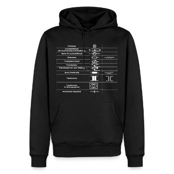 Électricien Électricien Maître électricien - Sweat à capuche Premium bio Homme - noir - Devant - Nico (187cm)