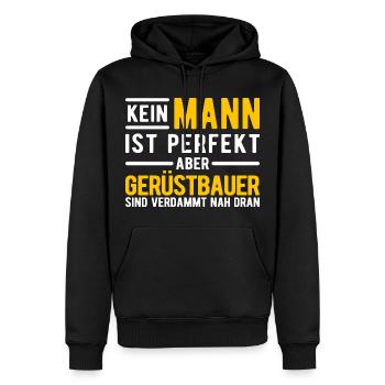 Gerüstbauer Rüster Handwerk Geschenk - Männer Premium Bio Hoodie - Schwarz - Vorne - Nico (187cm)