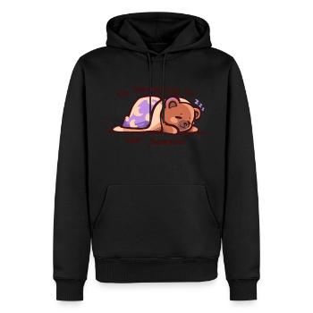 Hibernation pour la saison - Sweat à capuche Premium bio Homme - noir - Devant - Nico (187cm)