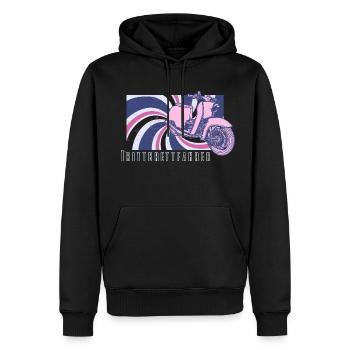 Swallow (retro) // Illustration - Men’s Premium Organic Hoodie - black - Front - Nico (187cm)