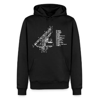 Chef de chantier couvreur Spengler Dessinateur - Sweat à capuche Premium bio Homme - noir - Devant - Nico (187cm)