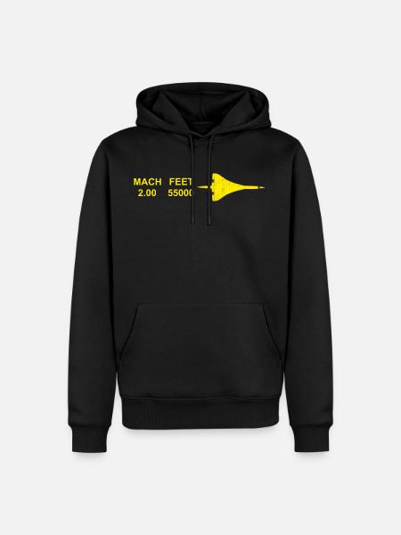 Concorde MACH 2 - Sudadera con capucha prémium ecológica para hombre - negro