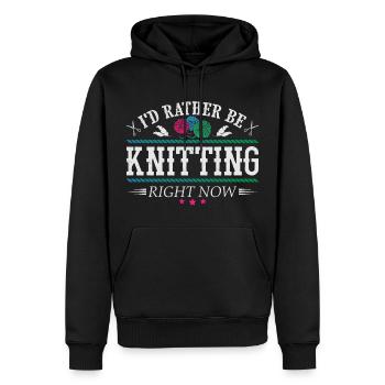 I'd rather be knitting - Männer Premium Bio Hoodie - Schwarz - Vorne - Nico (187cm)