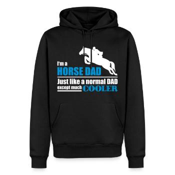 papa cheval - cheval papa - Sweat à capuche Premium bio Homme - noir - Devant - Nico (187cm)