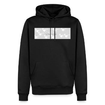 ONE LIFE - Sweat à capuche Premium bio Homme - noir - Devant - Nico (187cm)