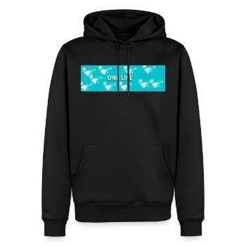 ONE LIFE - Sweat à capuche Premium bio Homme - noir - Devant - Nico (187cm)