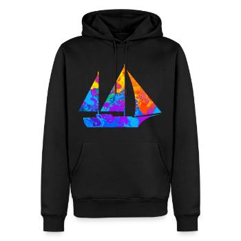 Segeln Segelboot Segelboote Kapitän Silhouette - Männer Premium Bio Hoodie - Schwarz - Vorne - Nico (187cm)