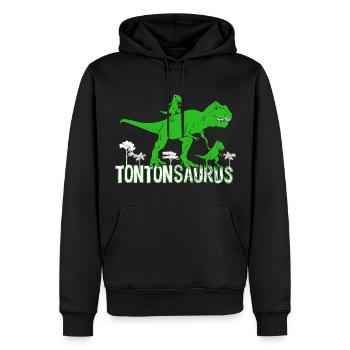 Tontonsaurus Dinosaure Protecteur Cadeau Oncle - Sweat à capuche Premium bio Homme - noir - Devant - Nico (187cm)