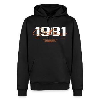 1981 Vintage Retro 1981 1981 Birthday Gift - Men’s Premium Organic Hoodie - black - Front - Nico (187cm)