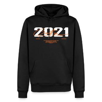 2021 Vintage Rétro 2021 Cadeau D'anniversaire 2021 - Sweat à capuche Premium bio Homme - noir - Devant - Nico (187cm)