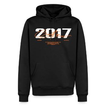2017 Vintage Rétro 2017 Cadeau D'anniversaire 2017 - Sweat à capuche Premium bio Homme - noir - Devant - Nico (187cm)