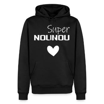 Super Nounou Citation Femme Métier - Sweat à capuche Premium bio Homme - noir - Devant - Nico (187cm)