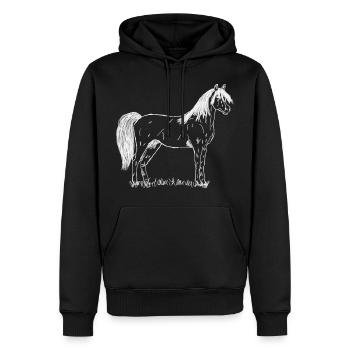 Pferd - Männer Premium Bio Hoodie - Schwarz - Vorne - Nico (187cm)